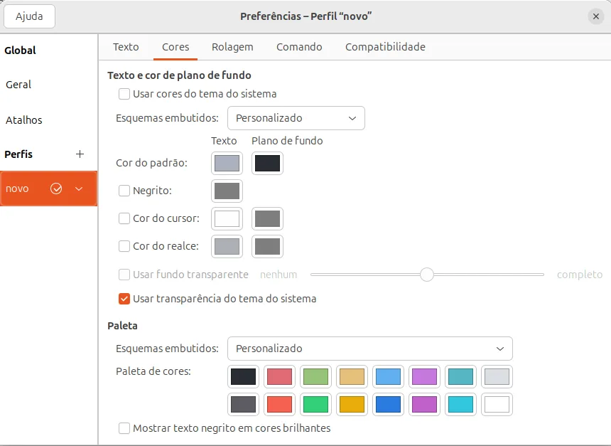 Terminal com o tema inspirado no One Dark